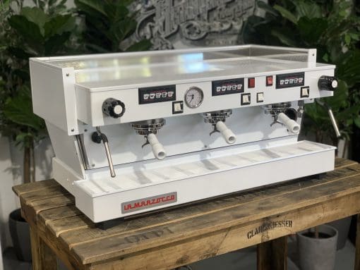 La Marzocco Linea Full White with Group Handles - 3 Group Commercial Espresso Machine - White