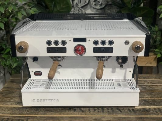 La Marzocco Linea PB Black & White w Kit - 2 Group Commercial Espresso Machine - Timber