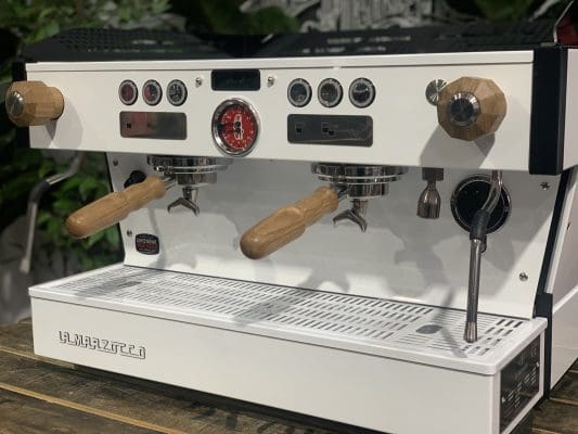 La Marzocco Linea PB Black & White w Kit - 2 Group Commercial Espresso Machine - Timber