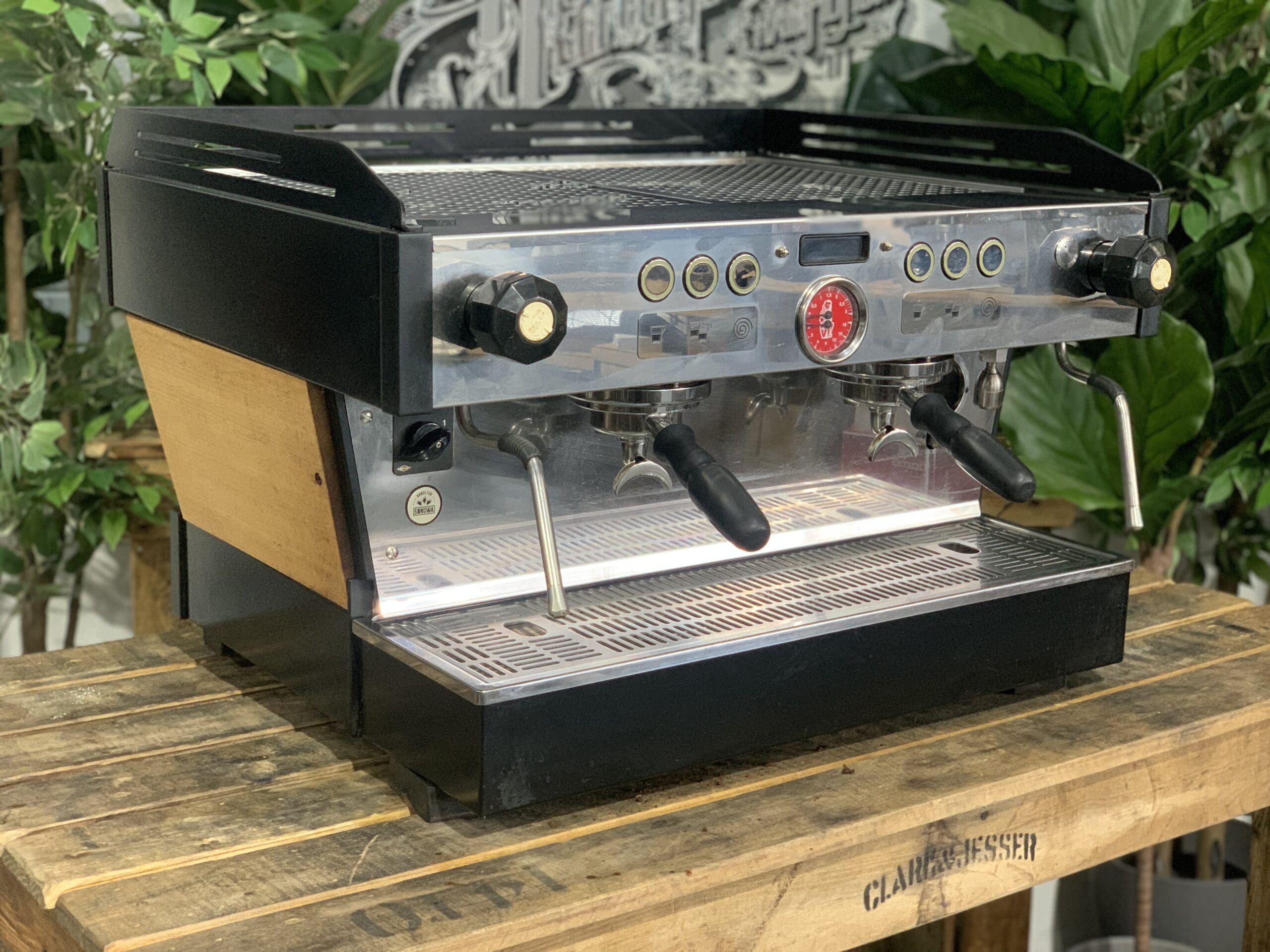La Marzocco Linea PB Custom Wood - 2 Group Commercial Espresso Machine - Black