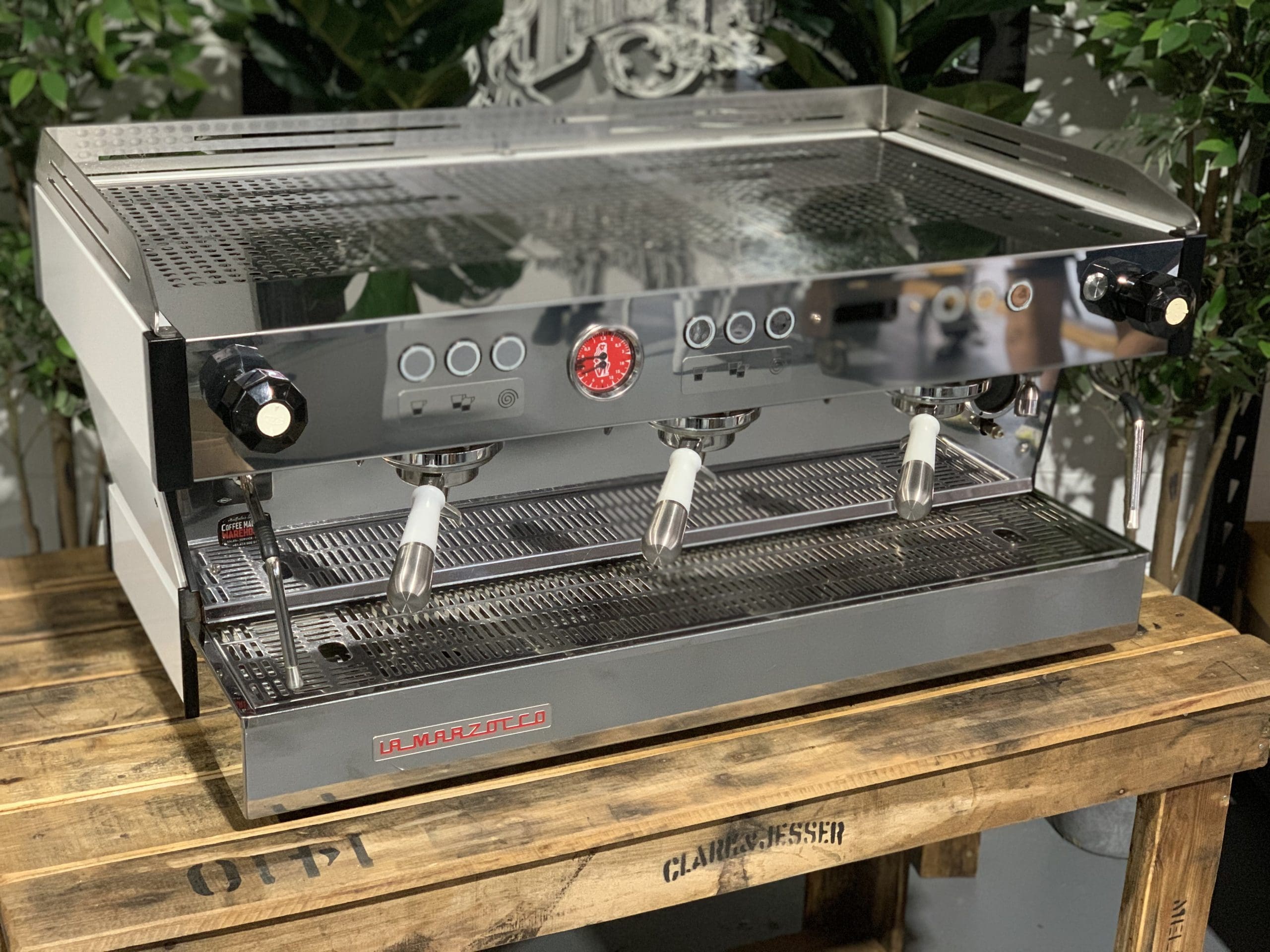 La Marzocco Linea PB White & w. Pesado's - 2 Group Commercial Espresso Machine - Black