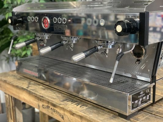 La Marzocco Linea PB Black w Pesados - 3 Group Commercial Espresso Machine - Silver