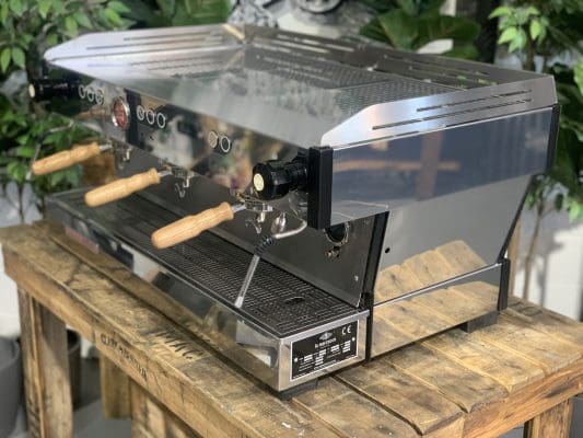 La Marzocco Linea PB Black w Handles - 3 Group Commercial Espresso Machine - Timber