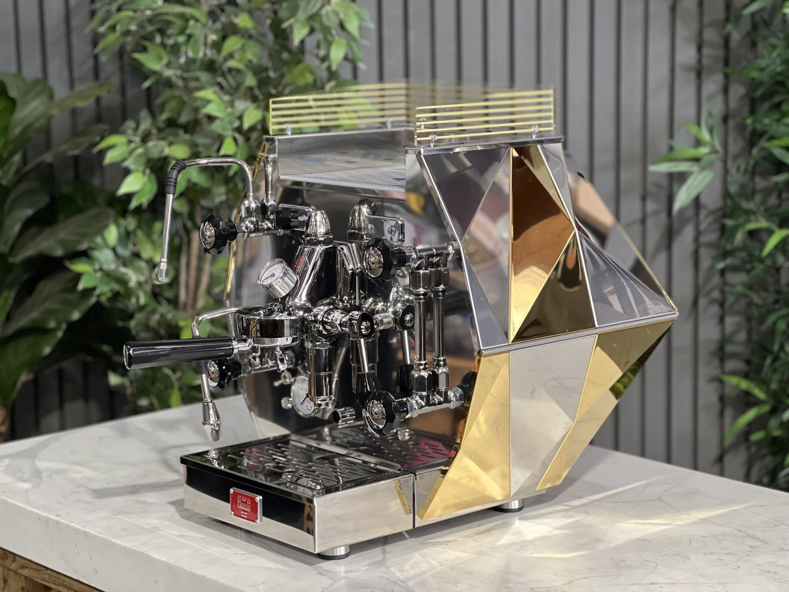 La Pavoni Diamantina Stainless - 1 Group Commercial Espresso Machine - Gold
