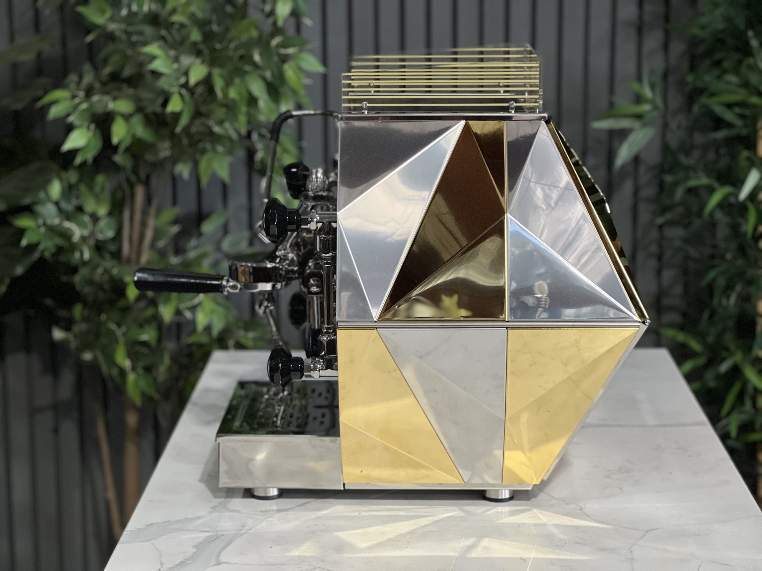La Pavoni Diamantina Stainless - 1 Group Commercial Espresso Machine - Gold