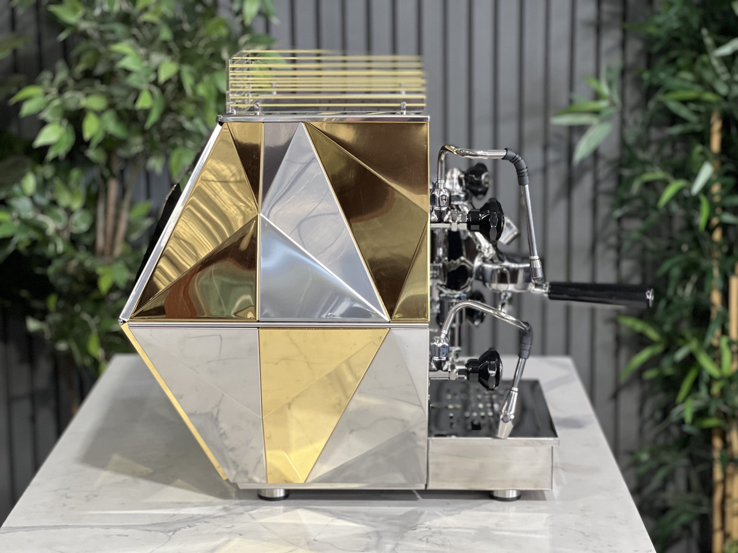 La Pavoni Diamantina Stainless - 1 Group Commercial Espresso Machine - Gold