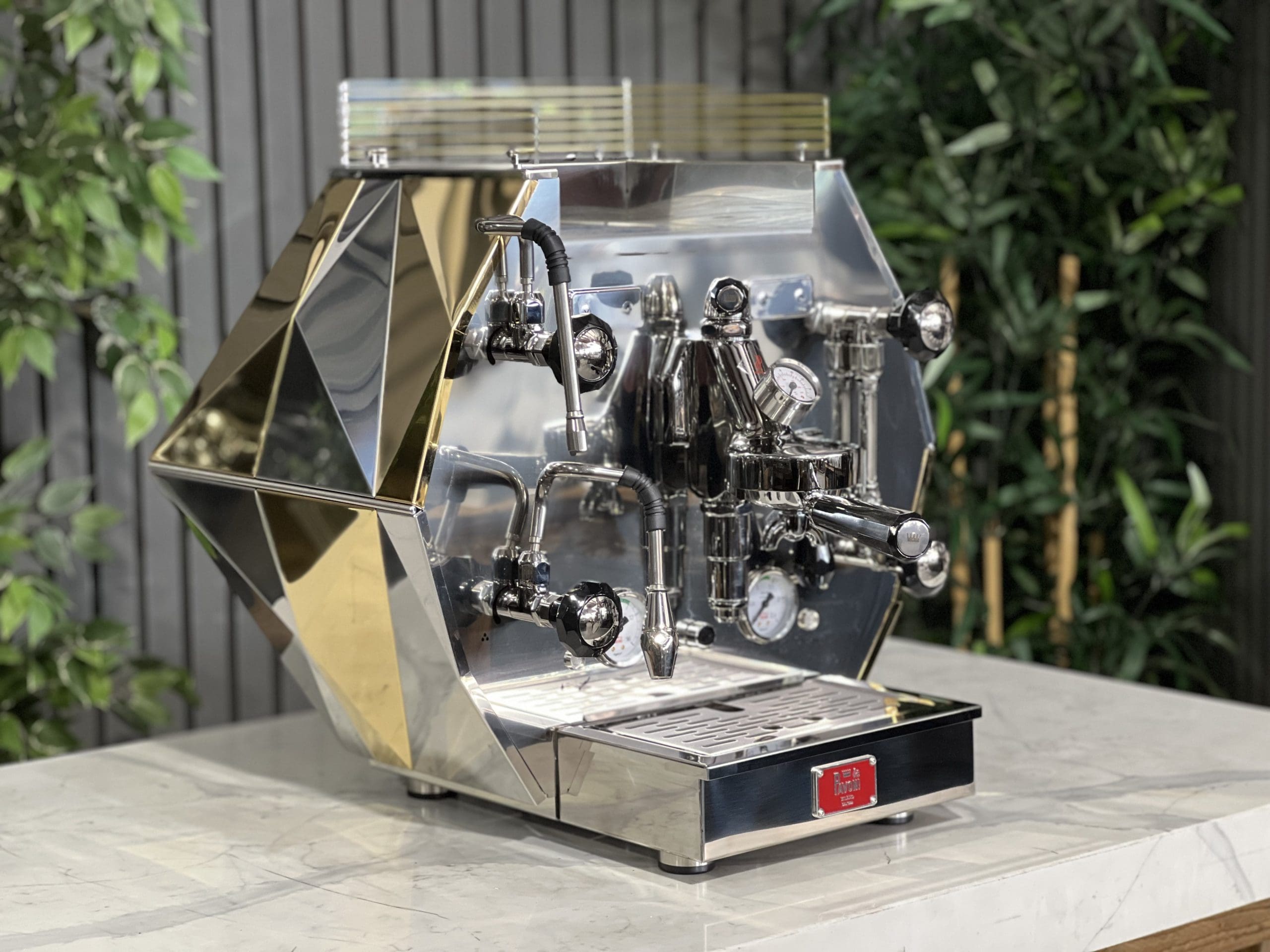 La Pavoni Diamantina Stainless - 1 Group Commercial Espresso Machine - Gold