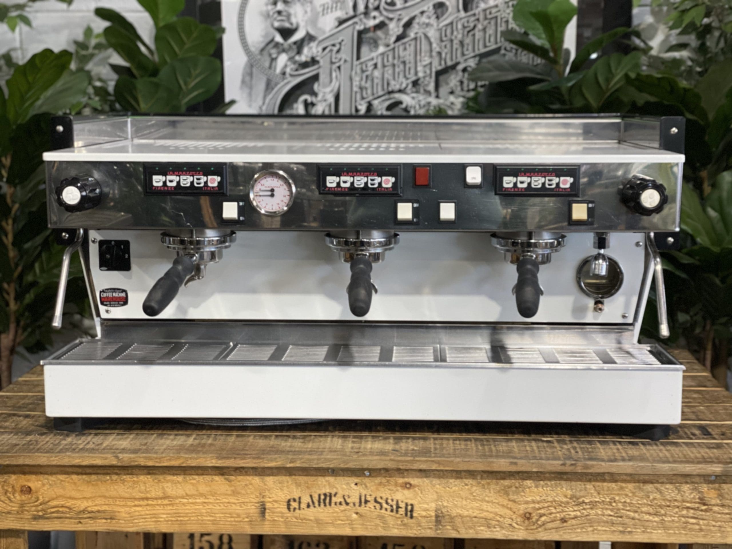 La Marzocco Linea Classic White - 3 Group Commercial Espresso Machine - Green