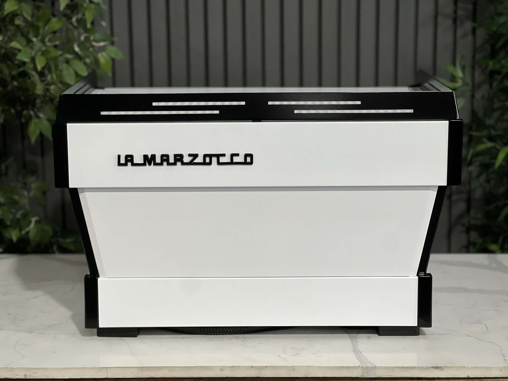 La Marzocco Linea PB Black & Pesado Handles - 2 Group Commercial Espresso Machine - White