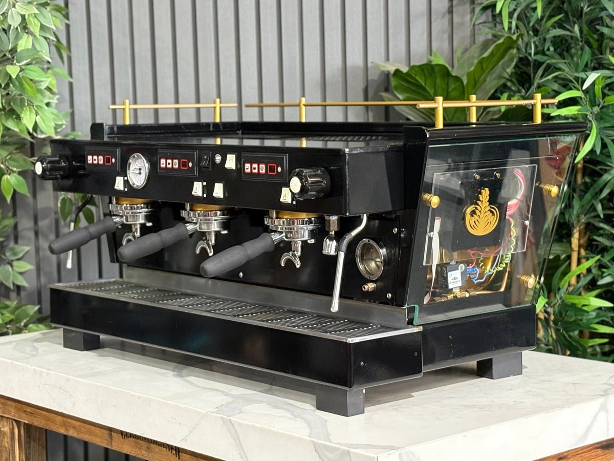 La Marzocco FB70 Custom Glass Body - - 3 Group Commercial Espresso Machine - Commercial - Black & Gold