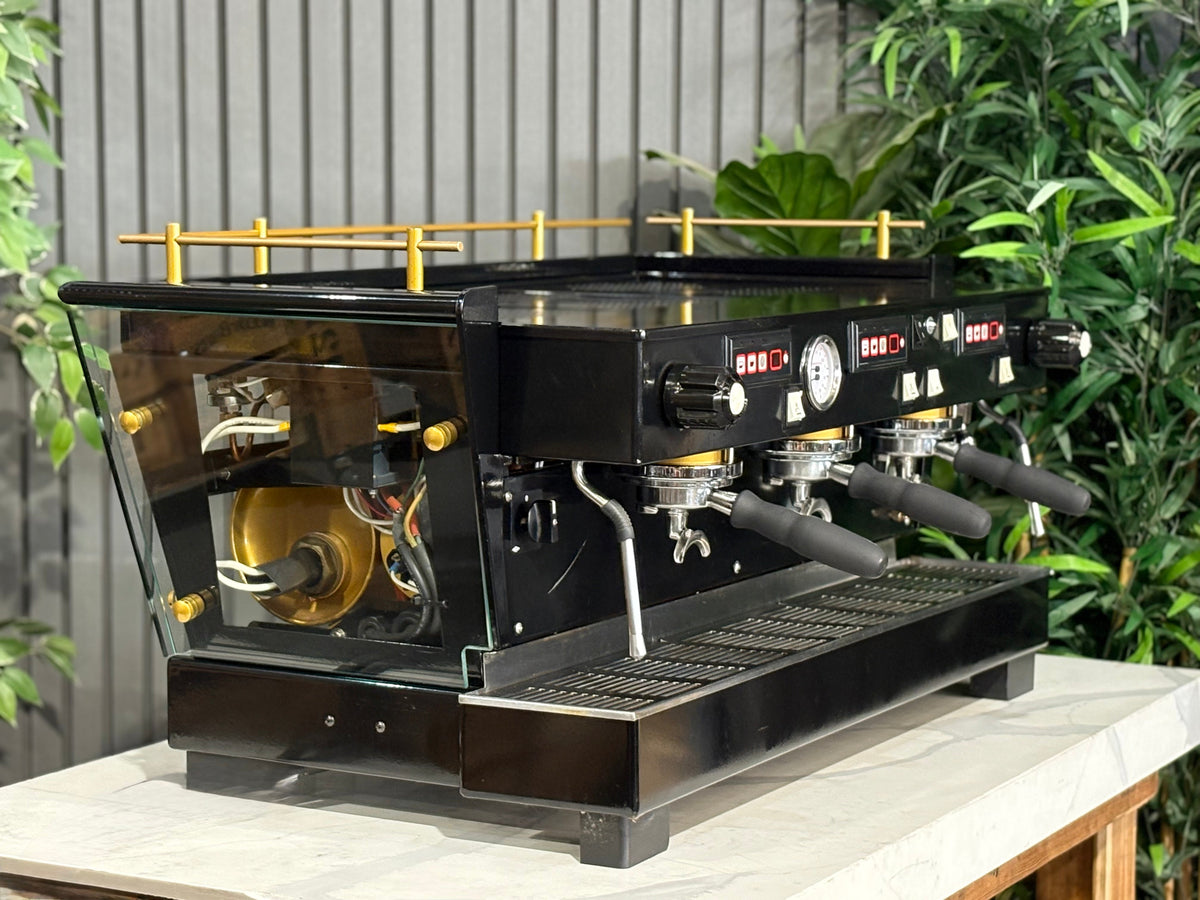 La Marzocco FB70 Custom Glass Body - - 3 Group Commercial Espresso Machine - Commercial - Black & Gold