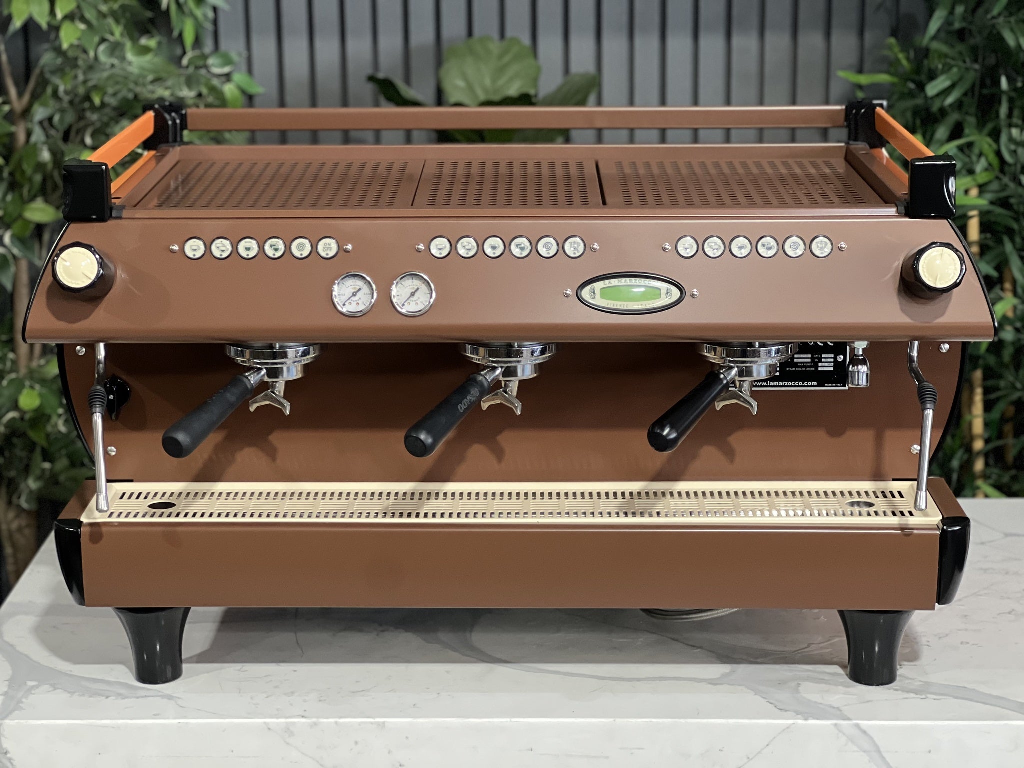 La Marzocco GB5 Orange - 3 Group Commercial Espresso Machine - Brown