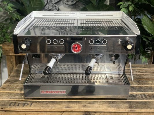 La Marzocco Linea PB w. Pesado Group Handles - 2 Group Commercial Espresso Machine - White