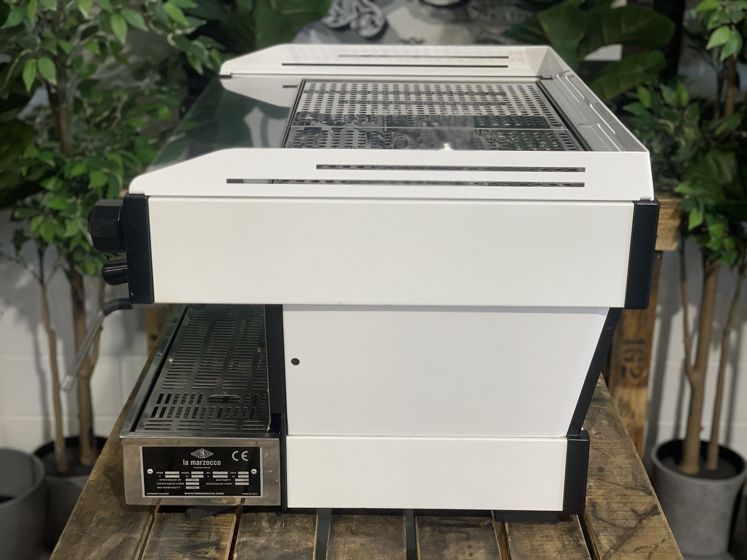 La Marzocco Linea PB w. Pesado Group Handles - 2 Group Commercial Espresso Machine - White
