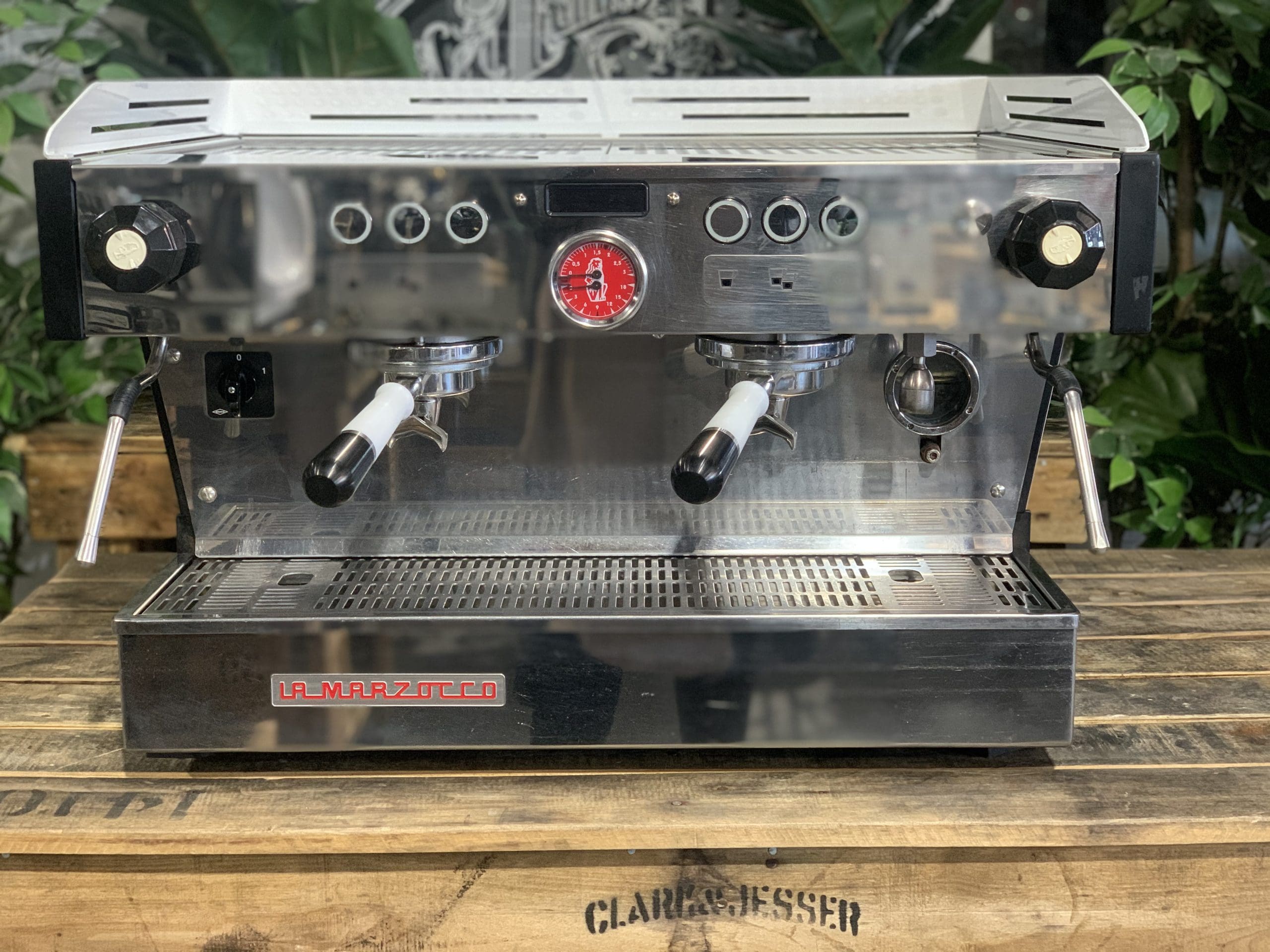 La Marzocco Linea PB w. Pesado Group Handles - 2 Group Commercial Espresso Machine - White
