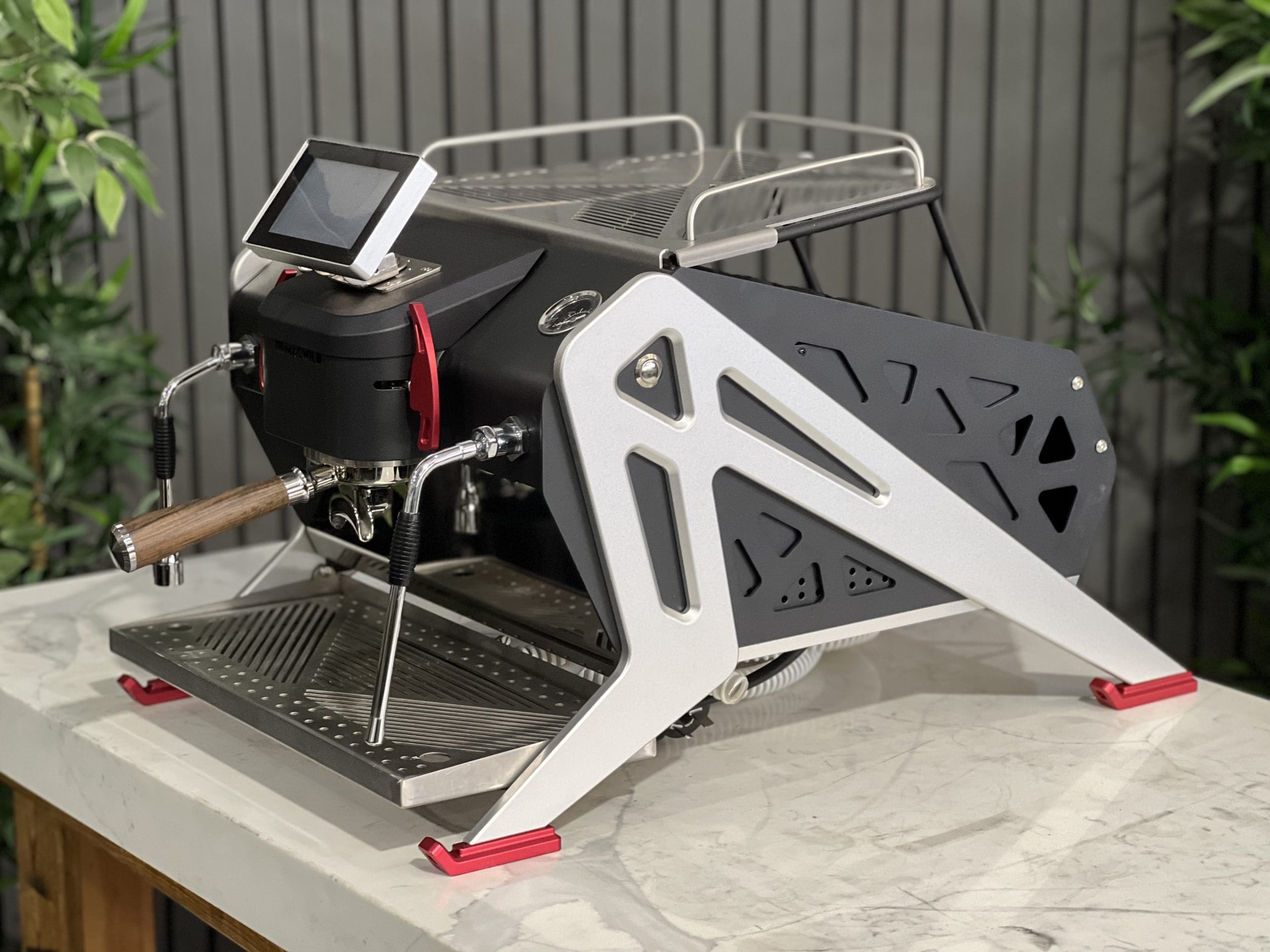 Macwild Pro Black, Grey & Accents - 1 Group Commercial Espresso Machine - Red