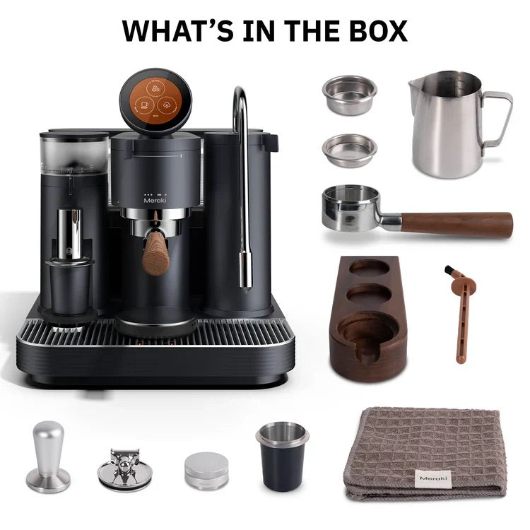 Meraki Gen 2 with Integrated Grinder - - 1 Group Commercial Espresso Machine - Commercial - Black
