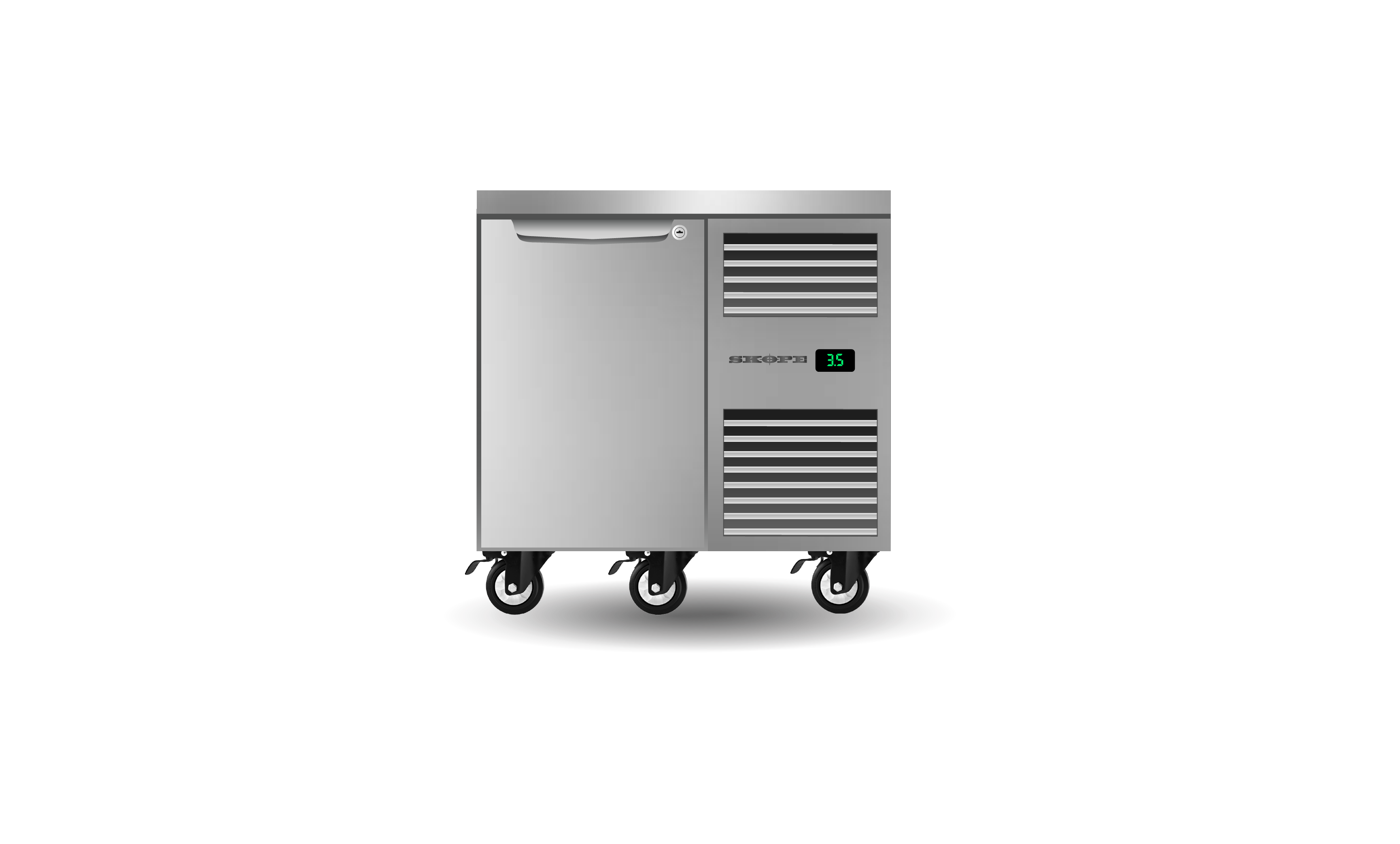 Skope ProSpec One Solid Door Underbench GN 1/1 Right Hand Fridge 126L - PG11.UBR.1.SD.RH