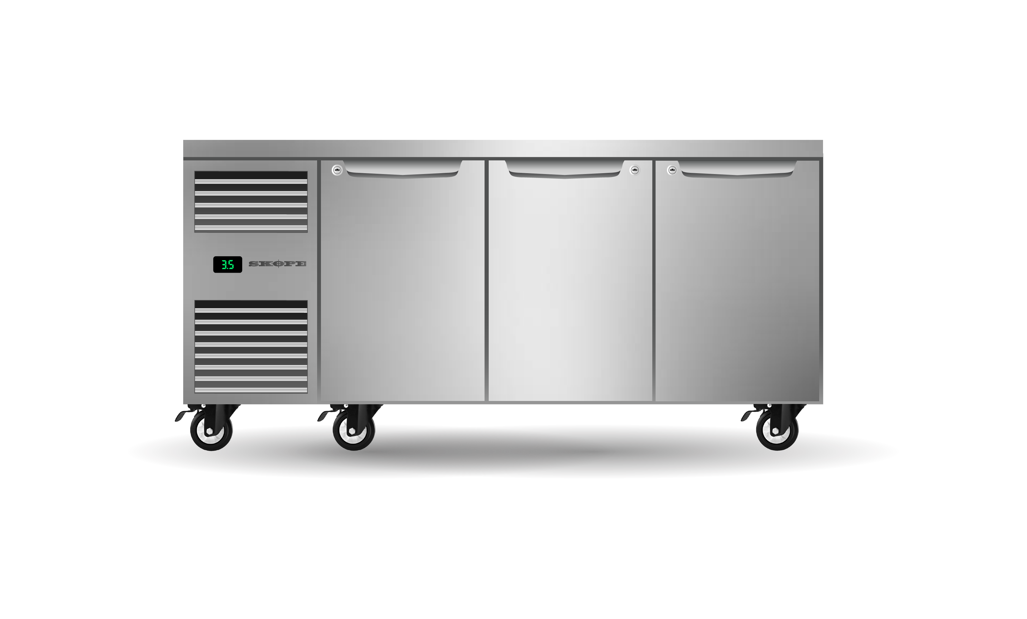 Skope ProSpec Three Solid Door Underbench GN 1/1 Fridge 447L - PG11.UBR.3.SD