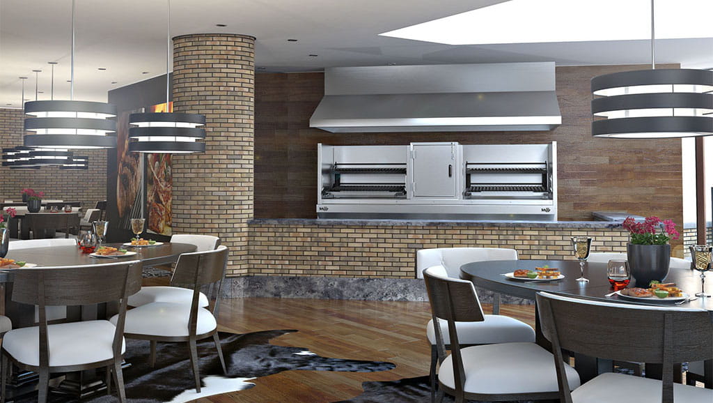 Scheer Parrilla 640 Charcoal Double Grill - 1800mm Width - P640-1800