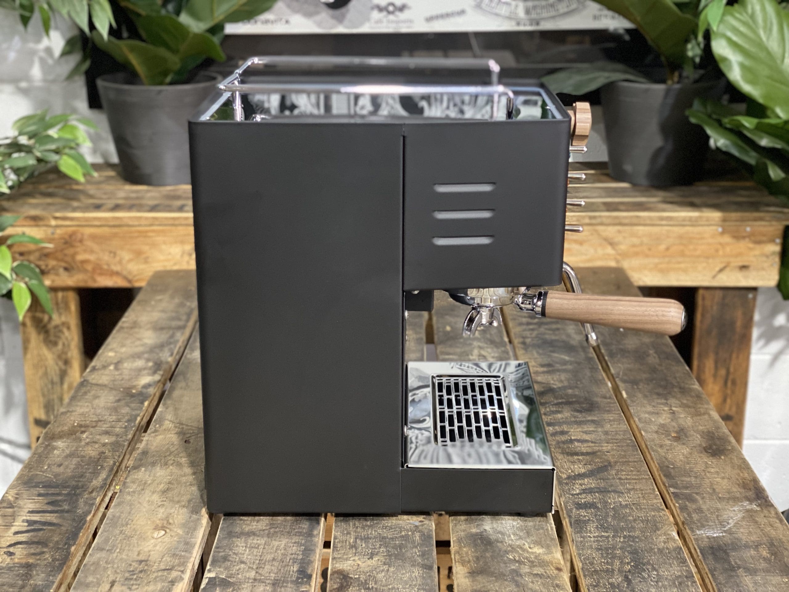 Quick Mill Pippa Tank Black - 1 Group Commercial Espresso Machine - Timber