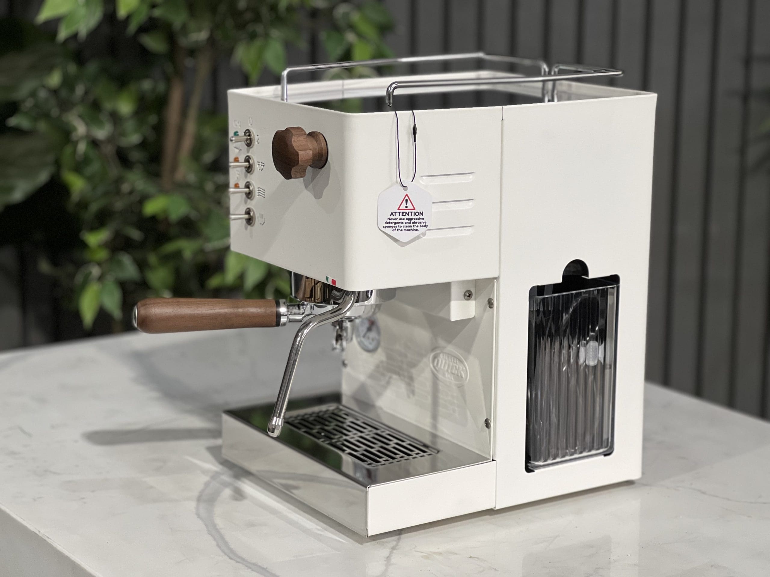 Quick Mill Pippa Tank White - 1 Group Commercial Espresso Machine - Timber