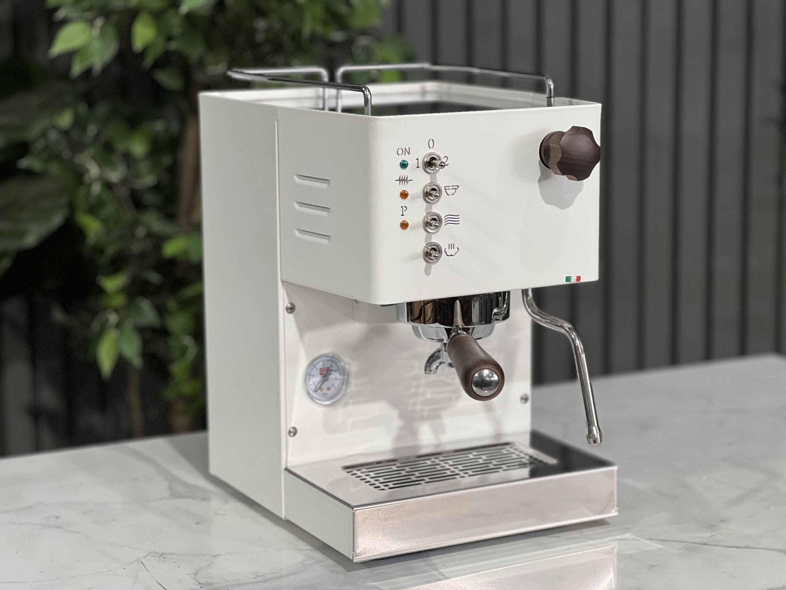 Quick Mill Pippa Tank White - 1 Group Commercial Espresso Machine - Timber