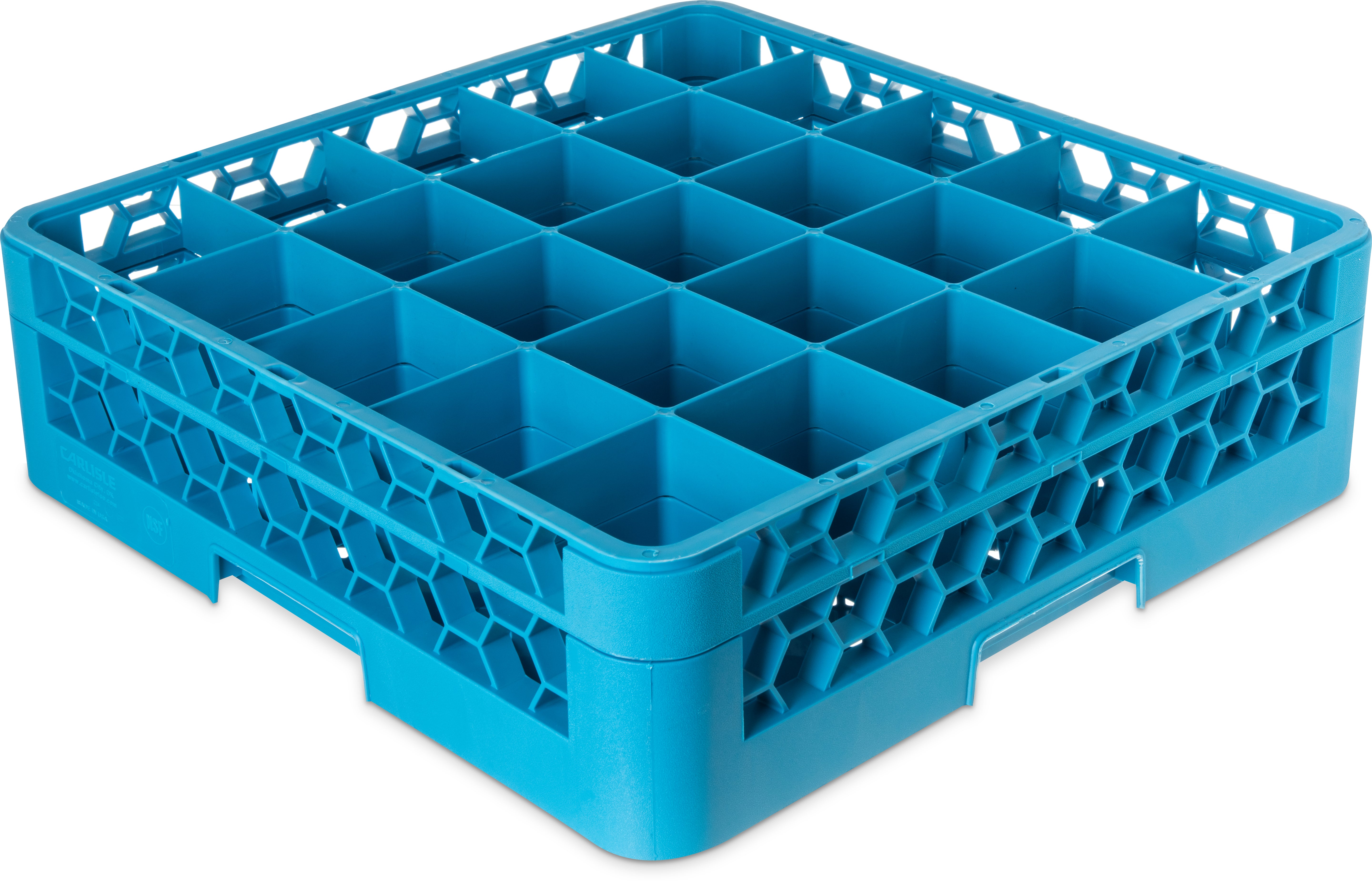 Carlisle OptiClean Blue 25 Compartment Divided Rack with One 25 compartment divider Extender 500mm x 500mm x 140mm - RG25-114