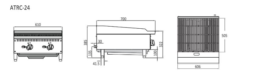 Cookrite 610mm Radiant Broiler LPG ATRC-24-LPG