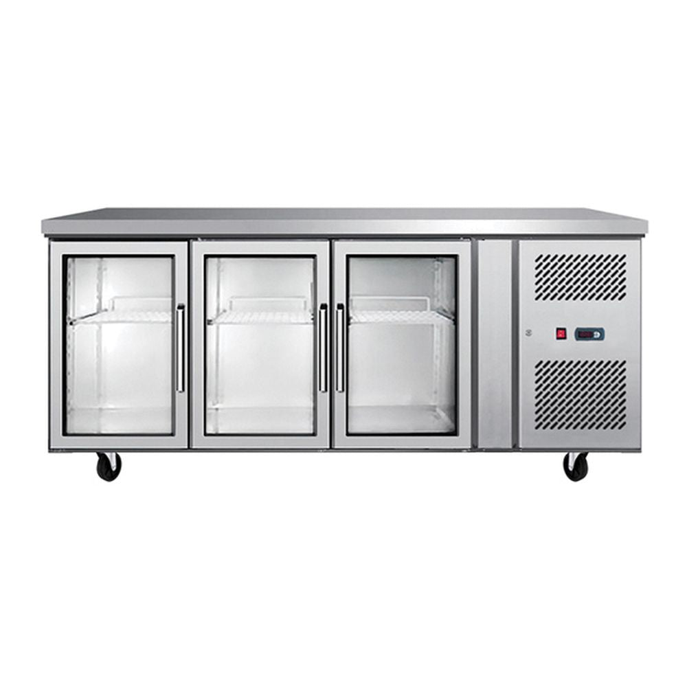 Commercial Under Bench Fridges Glass Three Door | Atosa | EPF3731