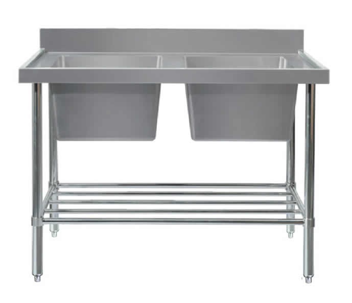 Mixrite 500 Double Center Sink Bench - W2400 X D600 X H900 SS2624C