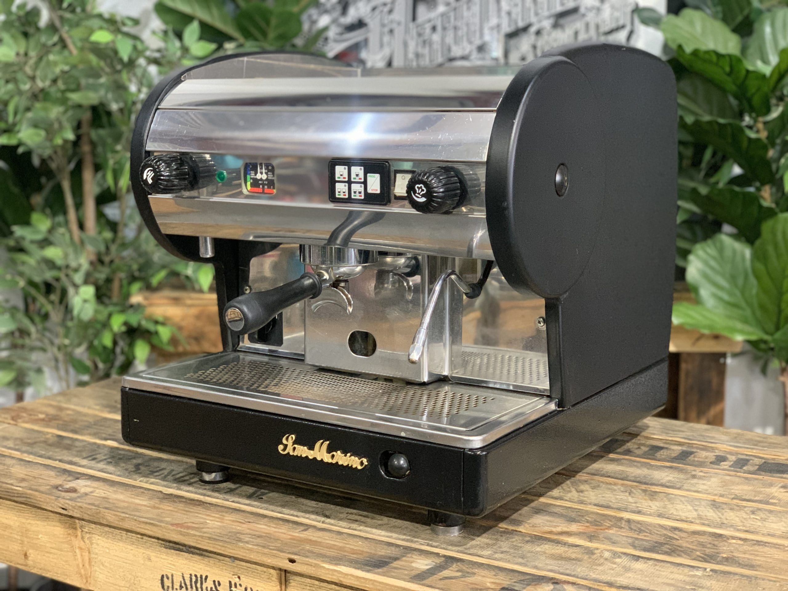 San Marino Lisa Junior 1 Group Volumetric Black Espresso Coffee Machine - 7527