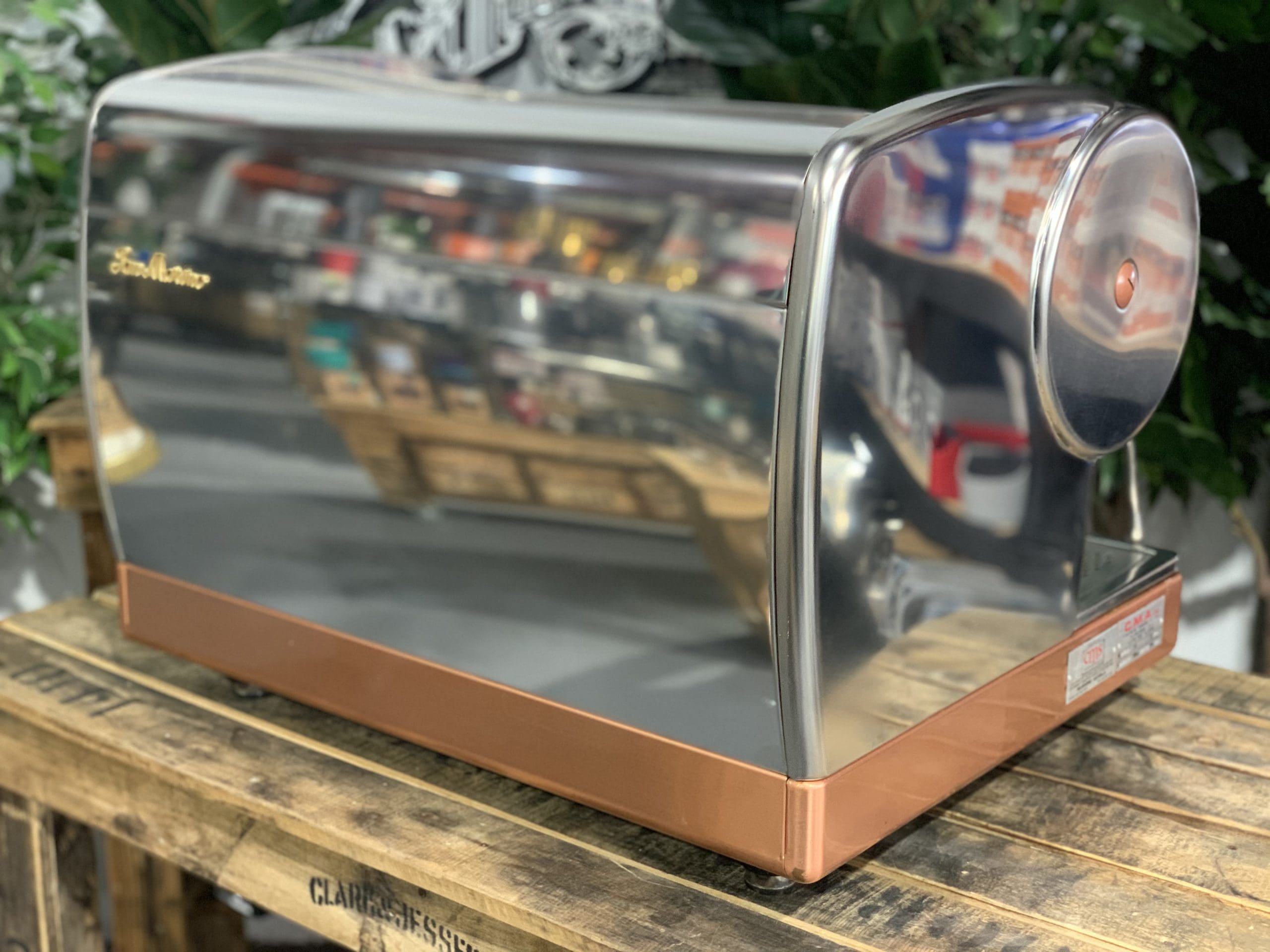 San Marino Lisa Brass Base - 2 Group Commercial Espresso Machine - Stainless Steel