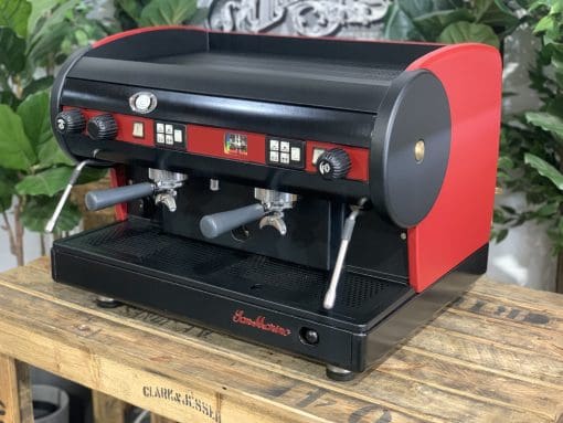 San Marino Lisa Full Custom Red - 2 Group Commercial Espresso Machine - Black