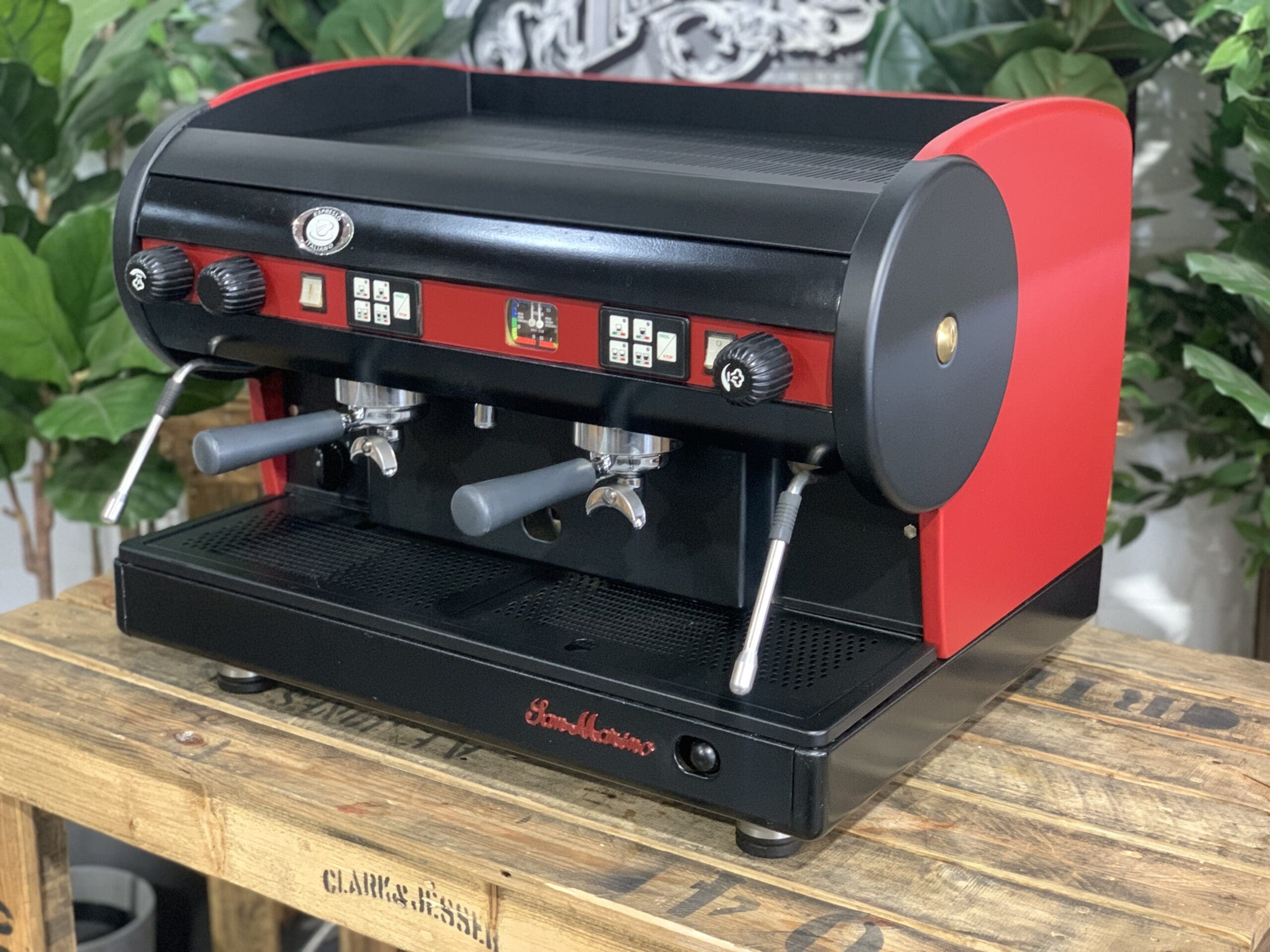 San Marino Lisa Red - 2 Group Commercial Espresso Machine - Black