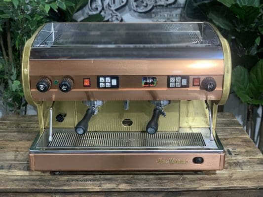 San Marino Lisa Brass - 2 Group Commercial Espresso Machine - Gold