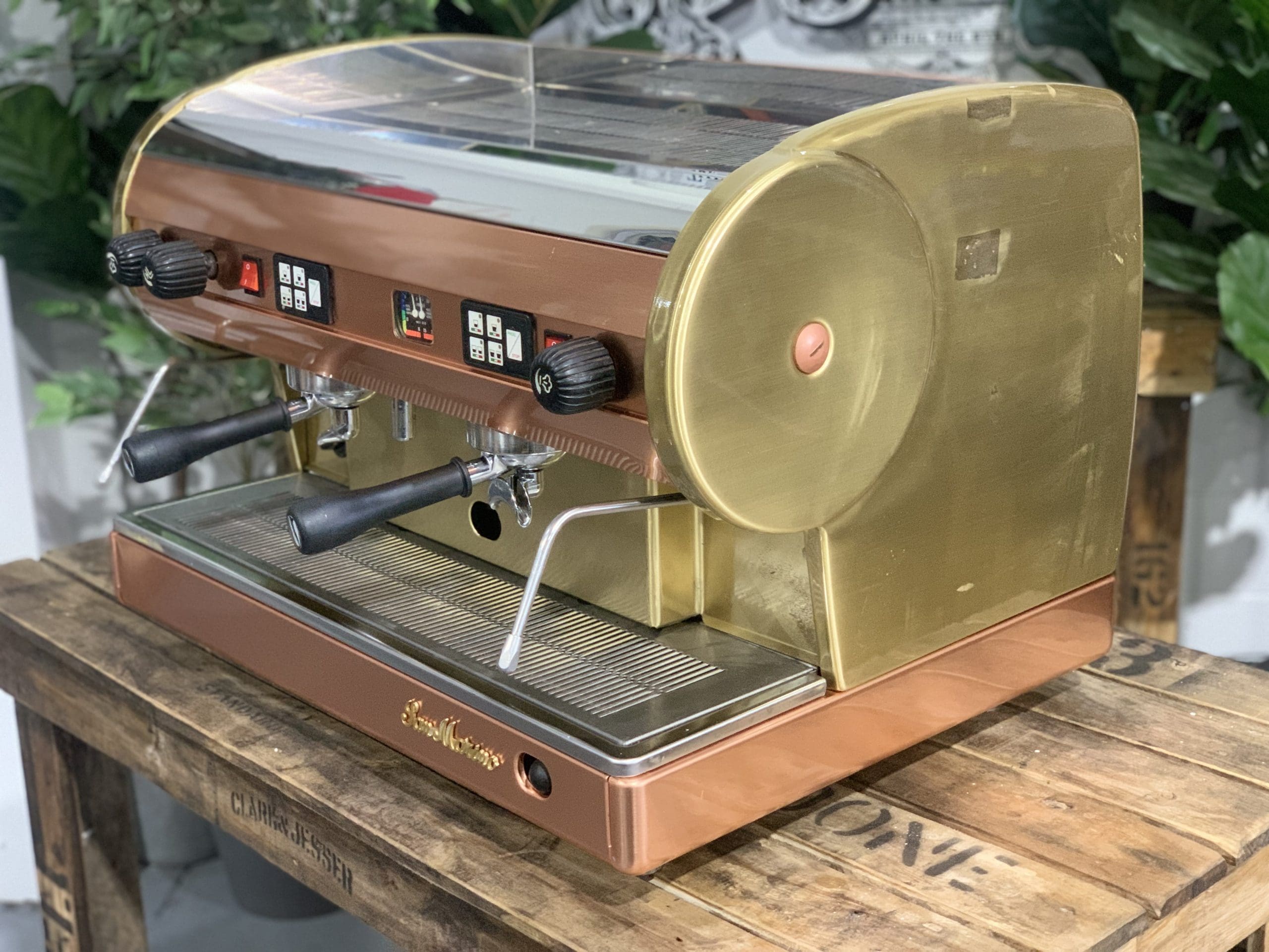 San Marino Lisa Brass - 2 Group Commercial Espresso Machine - Gold