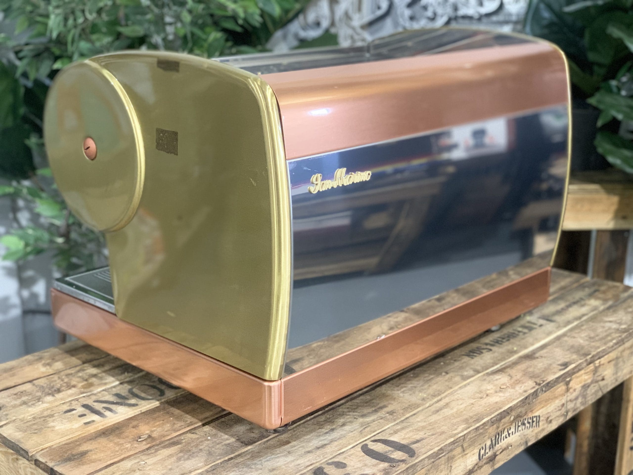 San Marino Lisa Brass - 2 Group Commercial Espresso Machine - Gold