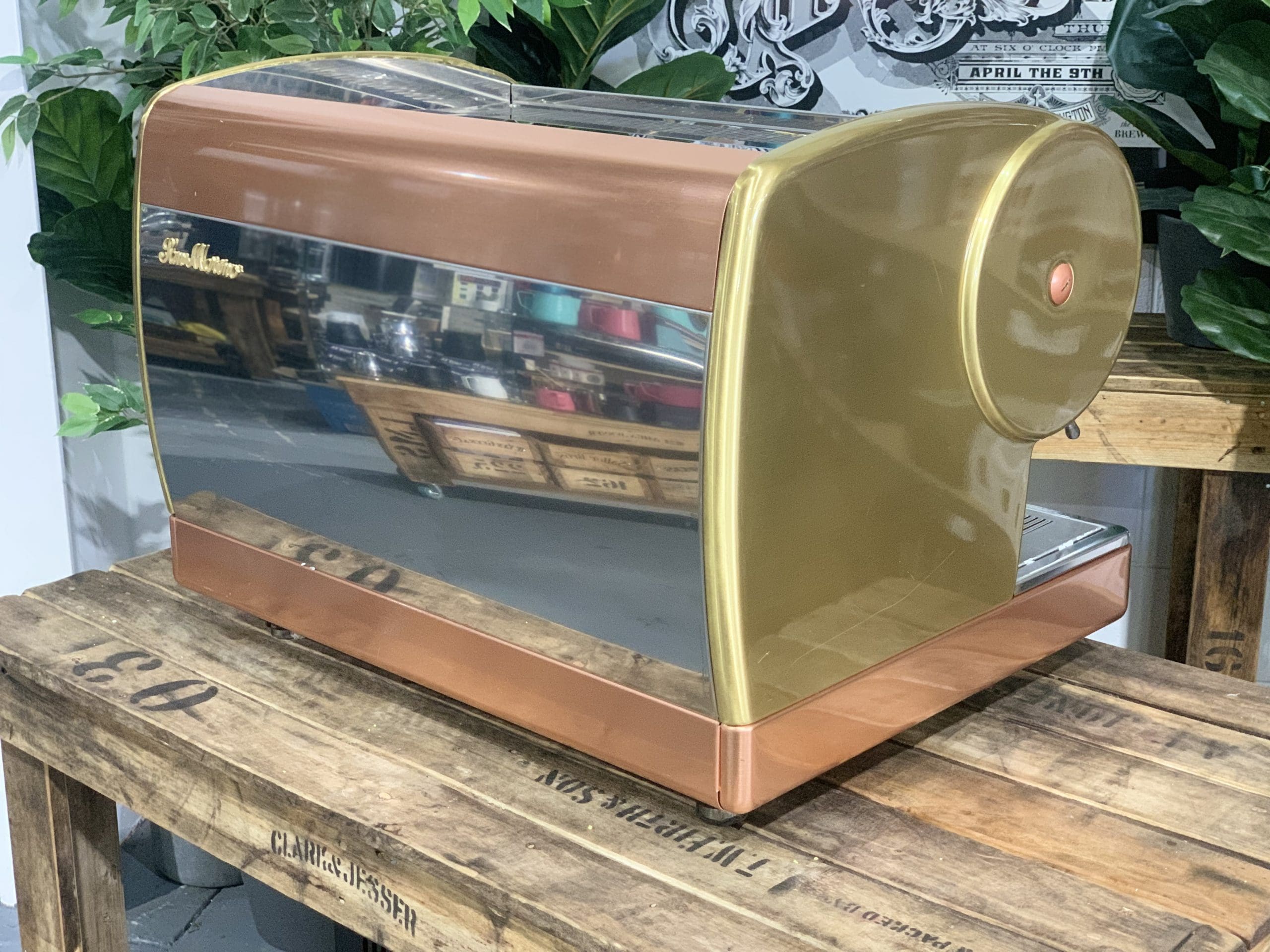 San Marino Lisa Brass - 2 Group Commercial Espresso Machine - Gold