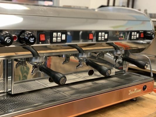 San Marino Lisa Brass Base - 3 Group Commercial Espresso Machine