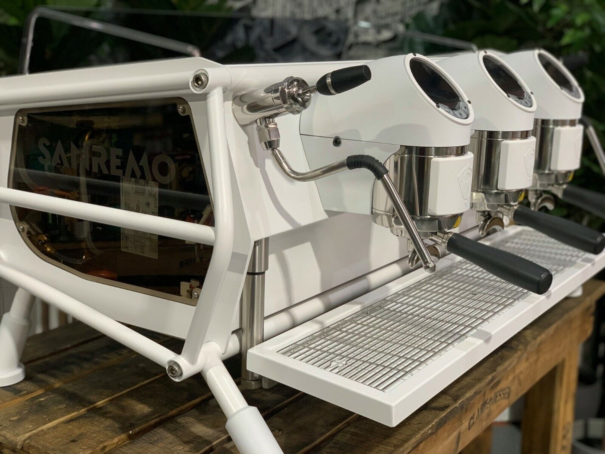 San Remo Cafe Racer Naked - 3 Group Commercial Espresso Machine - White