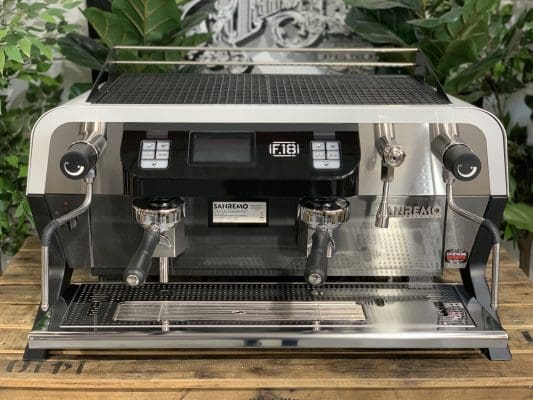 San Remo F18 White - 2 Group Commercial Espresso Machine - Black