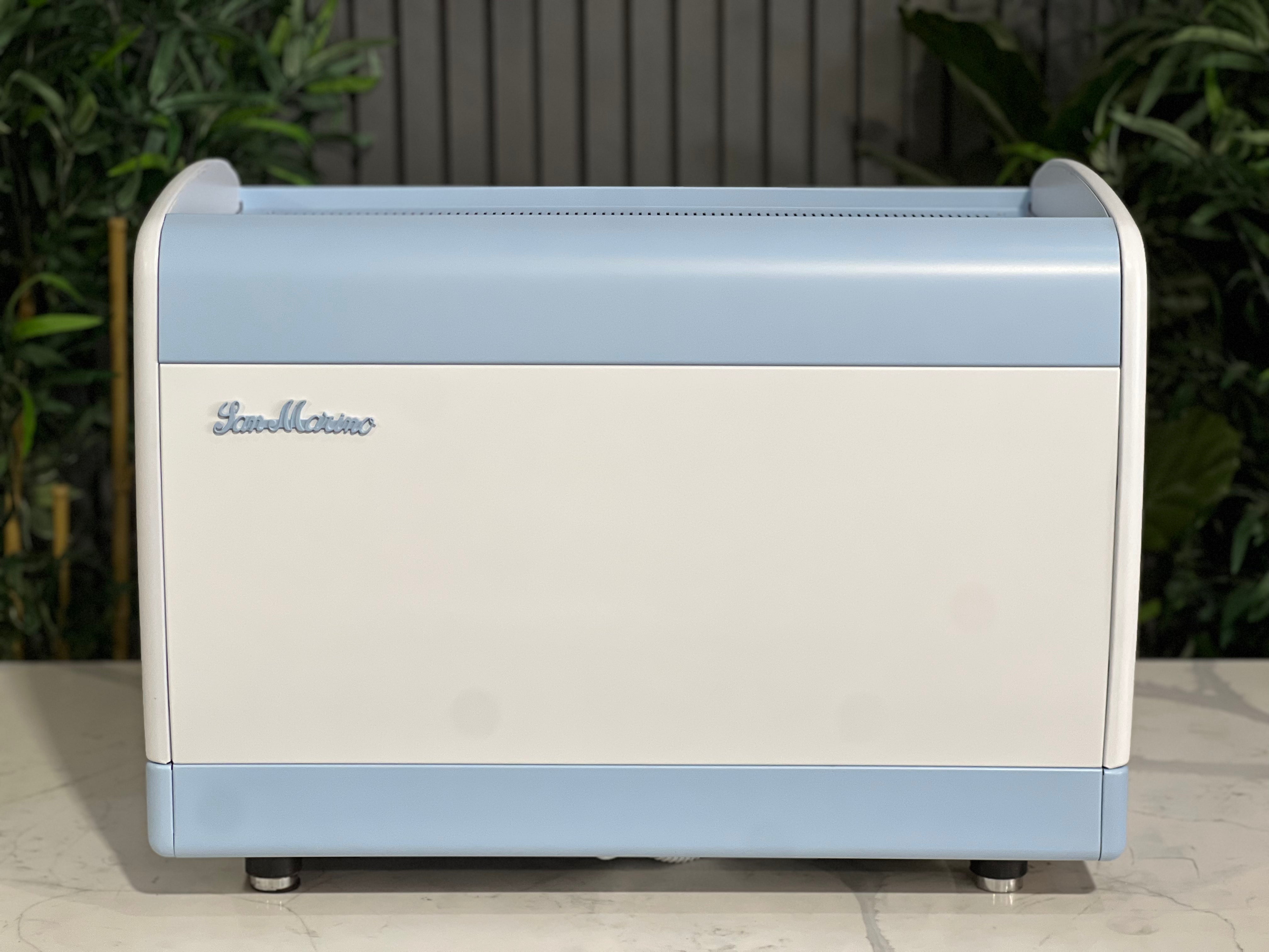 San Marino Lisa Blue - 2 Group Commercial Espresso Machine - White