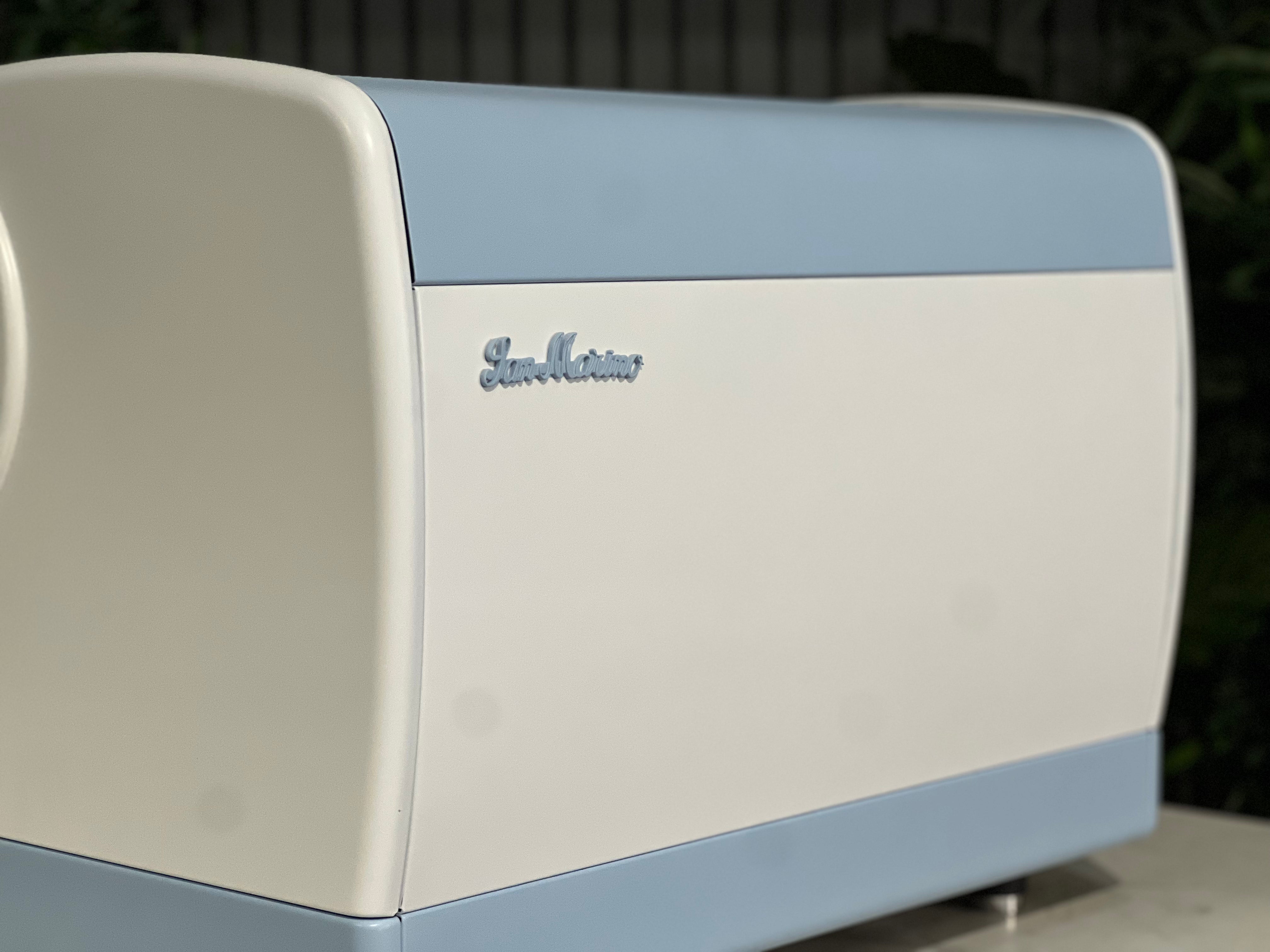 San Marino Lisa Blue - 2 Group Commercial Espresso Machine - White