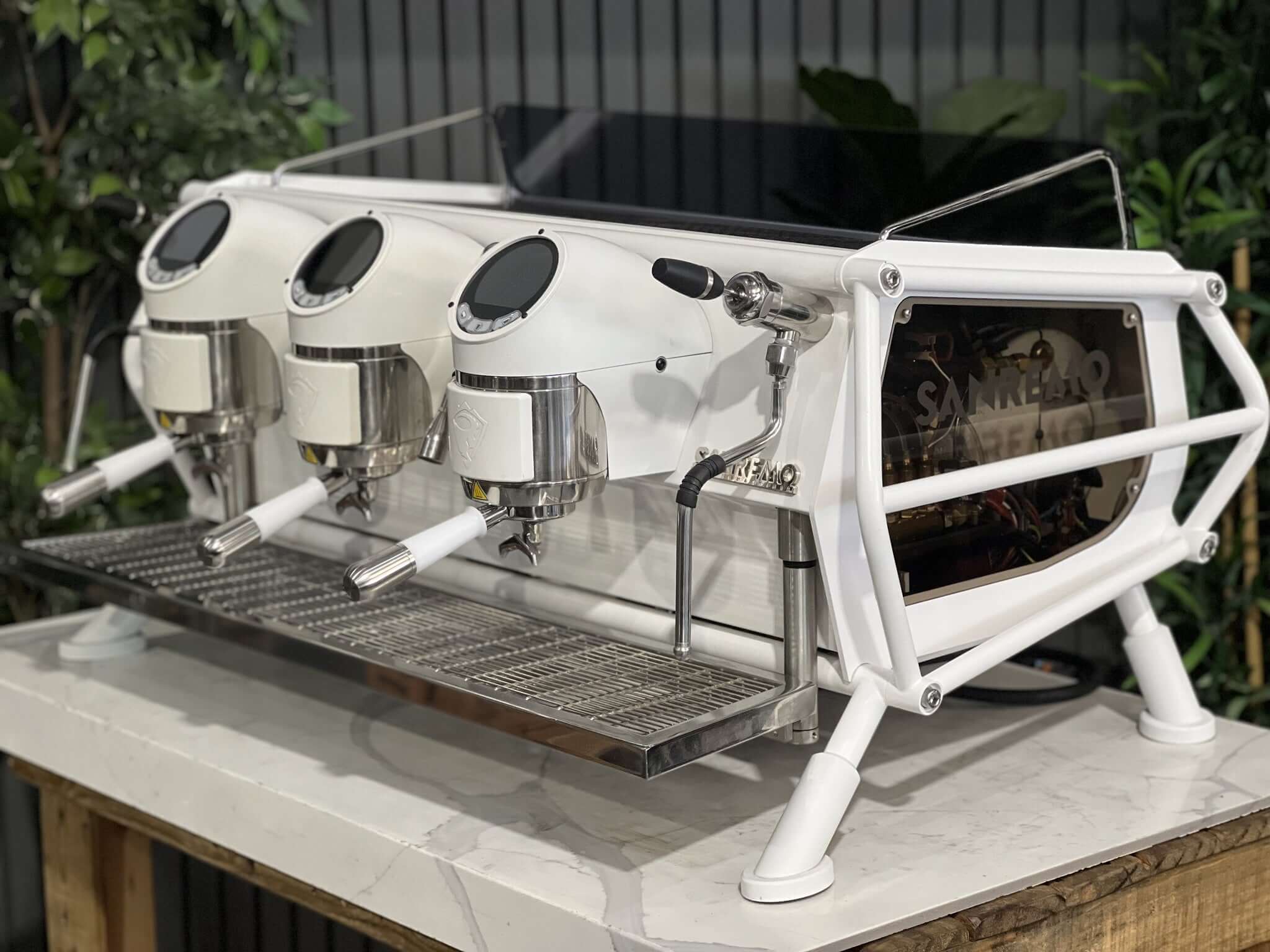 San Remo Cafe Racer Naked - 3 Group Commercial Espresso Machine - White