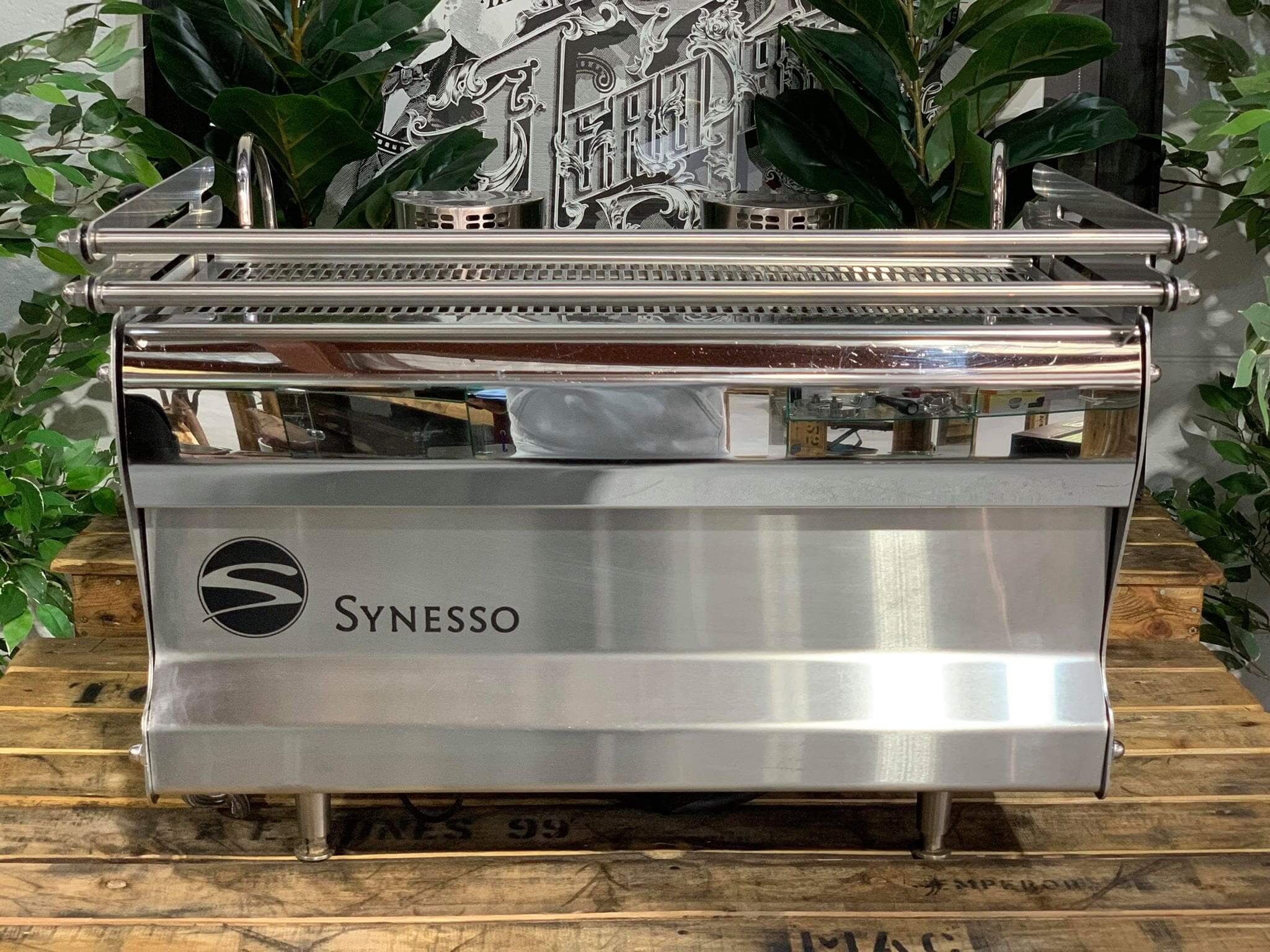 Synesso Sabre Stainless Steel with - 2 Group Commercial Espresso Machine - Timber