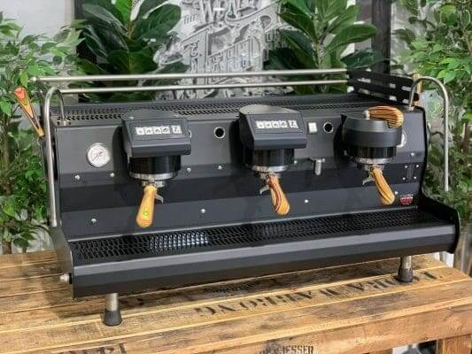 Synesso Sabre Hybrid - Matte Black / Skateboard Custom - 3 Group Commercial Espresso Machine - Timber