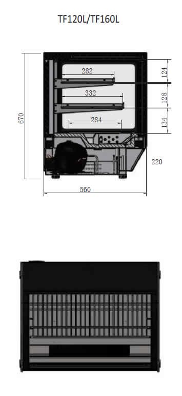 Countertop Display Fridges Square 700mm | Atosa | TF120L