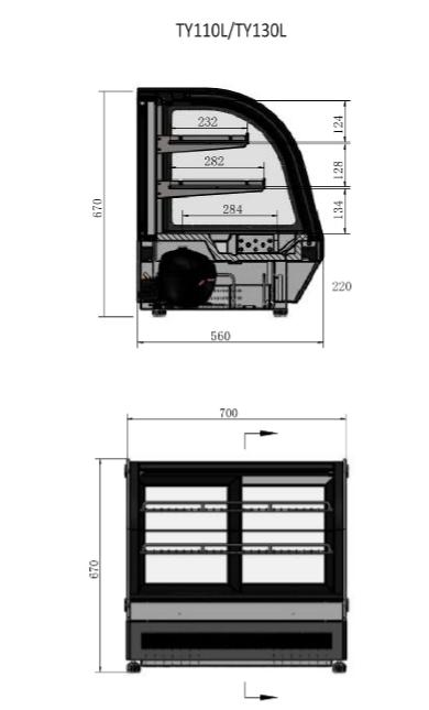 Countertop Display Fridges Round 700mm | Atosa | TY110L