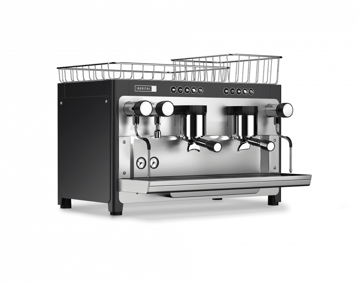Iberital Tandem - 2 Group Commercial Espresso Machine - Black